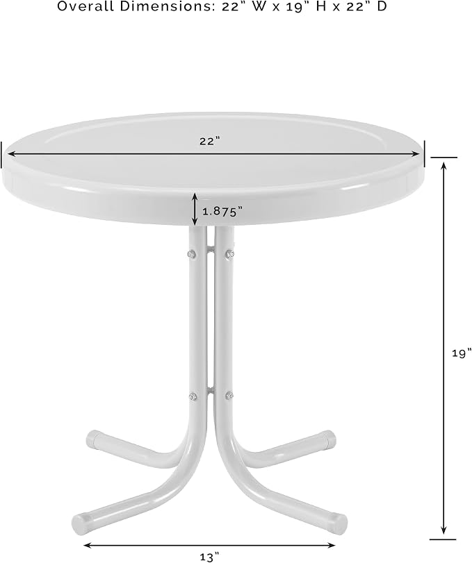 Crosley Furniture Griffith Weather Resistant Retro Metal Outdoor Side Table - Image 3