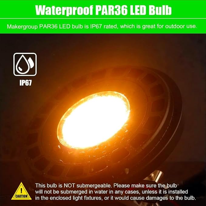 PAR36 Landscape LED Light Bulb 7W 12V Low Voltage Waterproof Spotlight - Image 2