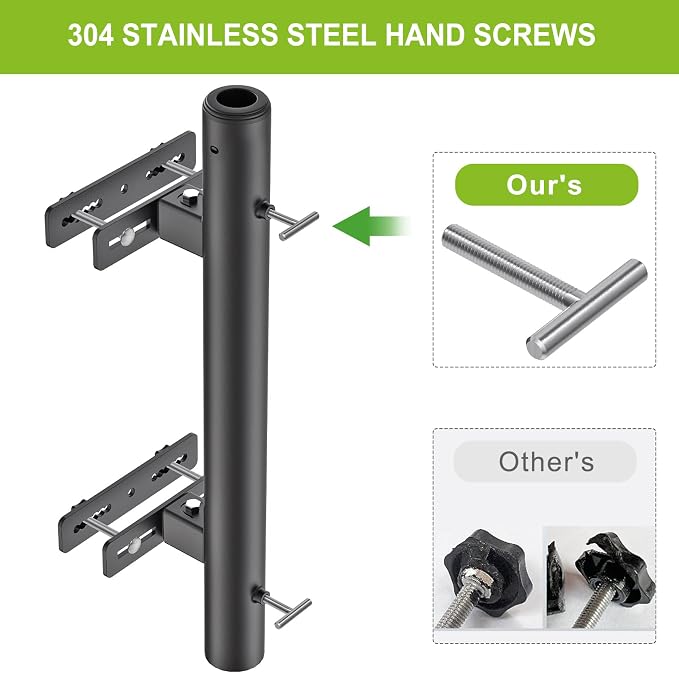 Heavy Duty Deck Railing Umbrella Holder, Adjustable Patio Umbrella Stand - Image 6