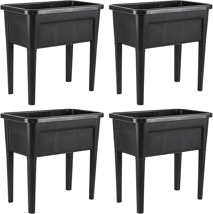 4 Pcs Plastic Raised Garden Beds by ZIWQPIHT