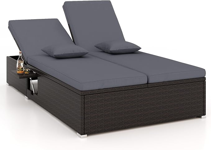 Tangkula Outdoor Rattan Daybed by TANGKULA