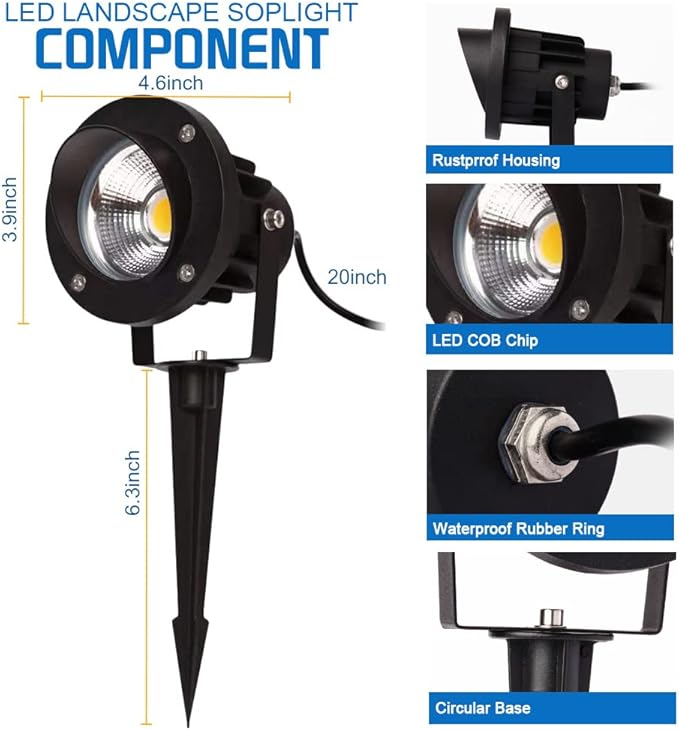 EAGLOD 20W Led Spotlights Outdoor Landscape Lights, Low Voltage Led Landscape - Image 7