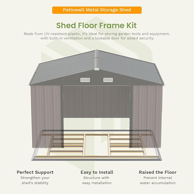 Patiowell 10 x 12 FT Metal Storage Shed - Image 2