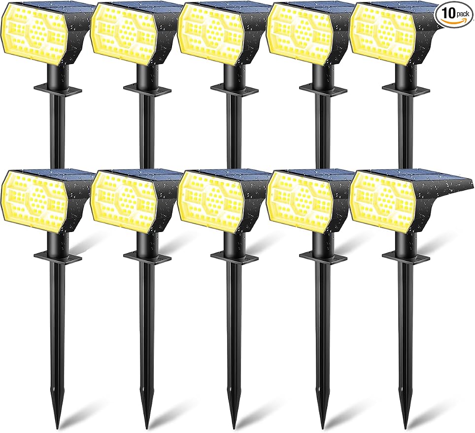 Kaxiida Solar Lights Outdoor Waterproof IP68, 3 Lighting Models Solar Powered by Home