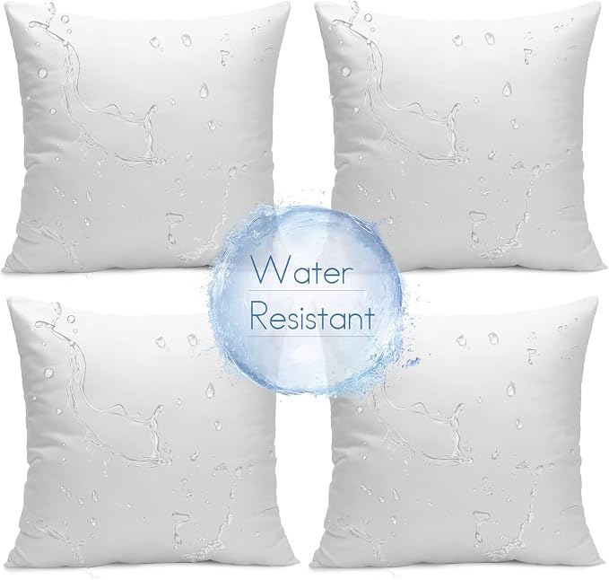 Ashler 20 x 20 Outdoor Pillows, Waterproof Inserts Set of 4 Water Resistant by AshlerHomeDeco
