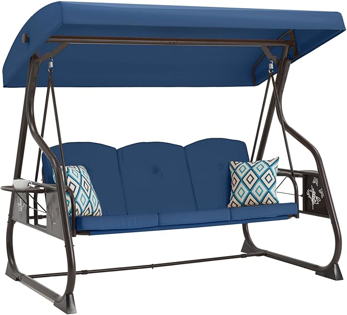 3-Seat Patio Porch Swing 800LBS Outdoor Swing by zzw