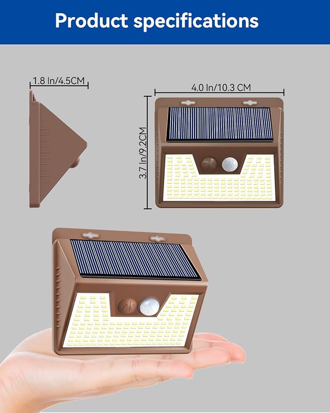 Peasur Solar Lights Outdoor Motion Sensor, 3 Modes Solar Security Wall Lights - Image 4