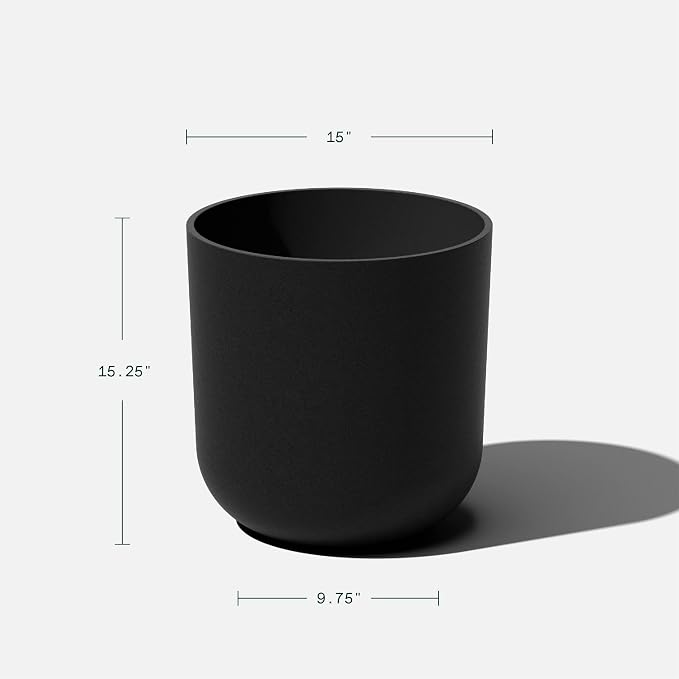 Veradek Round Black Plastic Planter Pots - Image 3