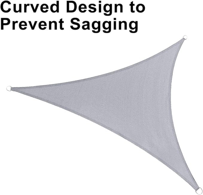 LOVE STORY Custom Size 14'x16'x16' Silver Grey Sun Shade Sail Triangle Sunshade - Image 6