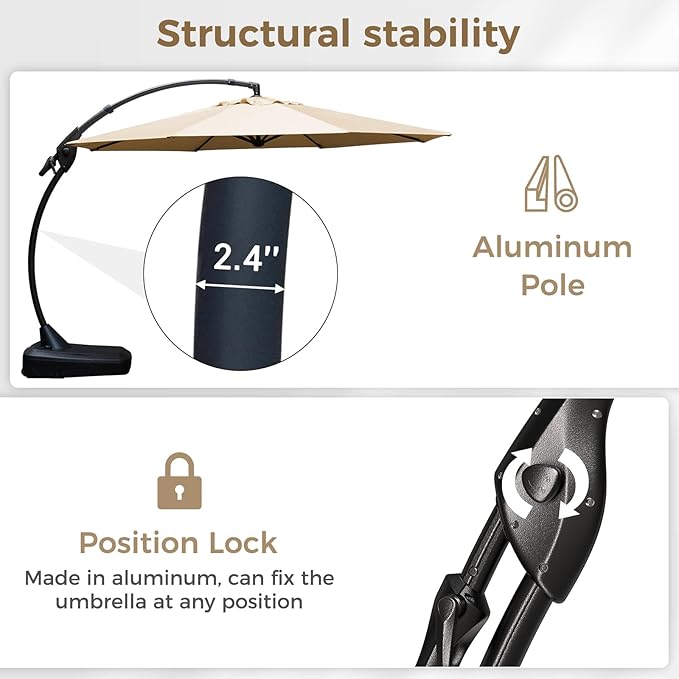 Grand patio 12 FT Sunbrella Cantilever Umbrella - Image 6