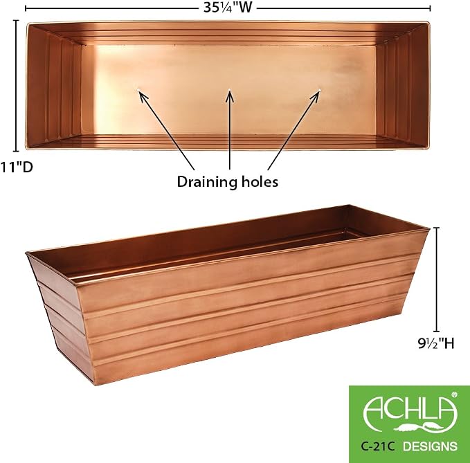 Achla Designs C-21C Plated Flower Box, Window Flowerbox Planter - Image 5