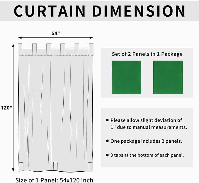 Easy-Going Outdoor Patio Curtains Detachable Tab Top Windproof Weatherproof - Image 6