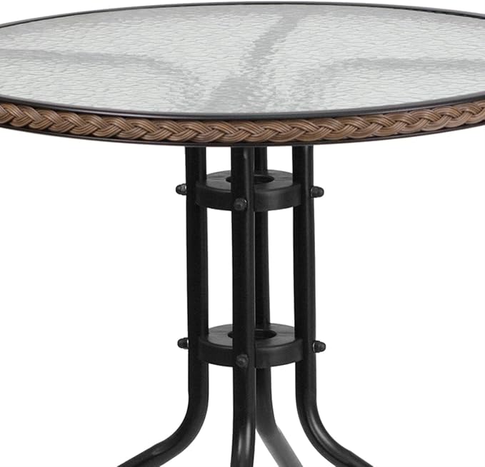 Flash Furniture Lila 28'' Round Glass Metal Table - Image 8