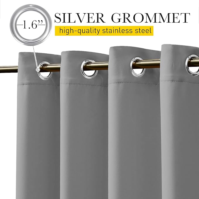 NICETOWN 2 Panels Weighted Blackout Curtains - Image 8