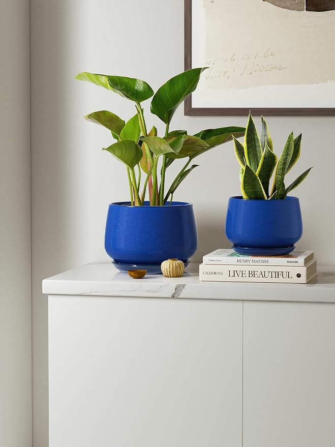 LE TAUCI Plant Pots, 4.1+5.1+6.5 inch, Ceramic Planters - Image 7
