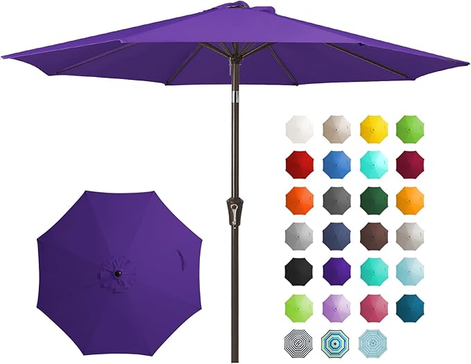JEAREY 9FT Outdoor Patio Umbrella Outdoor Table Umbrella by JEAREYOutdoorsCollection
