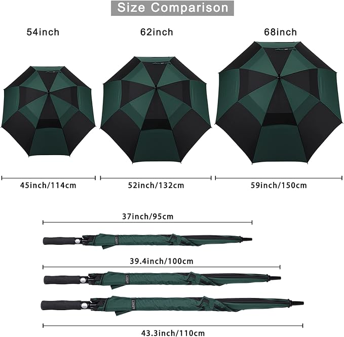 G4Free 47/54/62/68/72 Inch Automatic Open Golf Umbrella Oversize Extra Large - Image 2