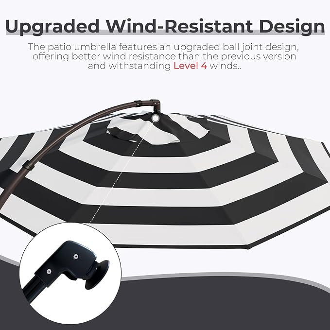 Grand patio 12FT Outdoor Round Offset Umbrella Large Patio Aluminum Cantilever - Image 3