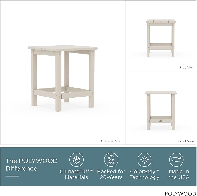 POLYWOOD ECT18SA Long Island 18" Side Table - Image 2