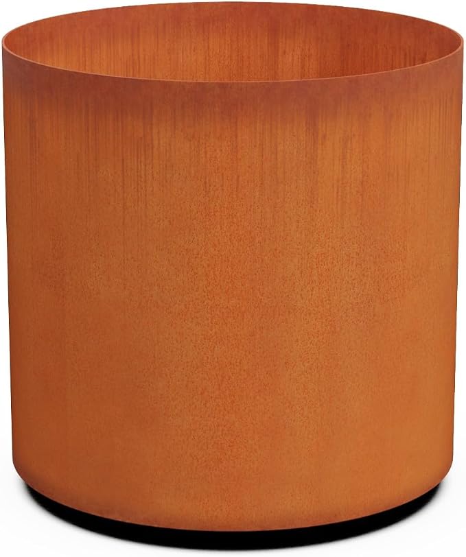 PLANTERCRAFT Corten Steel Metal Planter Box, Round Sizes, Modern Garden Steel by Plantercraft