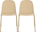 2xhome Set of 2 Modern Stackable Armless Dining Chairs | Plastic Shell Seat by 2xhome