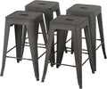 FDW Metal Bar Stools Set of 4 Counter Height Bar Stools 24 Inches Industrial by FDW
