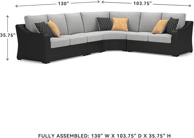 Signature Design by Ashley Beachcroft Curved Modern 4-Piece Outdoor Sectional - Image 3