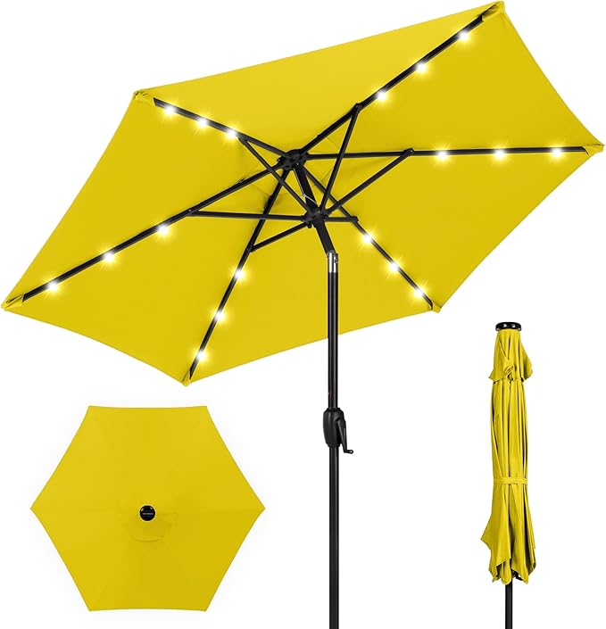 Best Choice Products 7.5ft Outdoor Solar Market Table Patio Umbrella by BestChoiceProducts