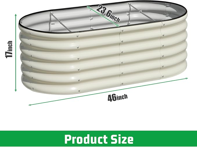 SnugNiture 4x2x1.5ft Raised Garden Bed Outdoor, Oval Raised Garden Bed Kit - Image 2