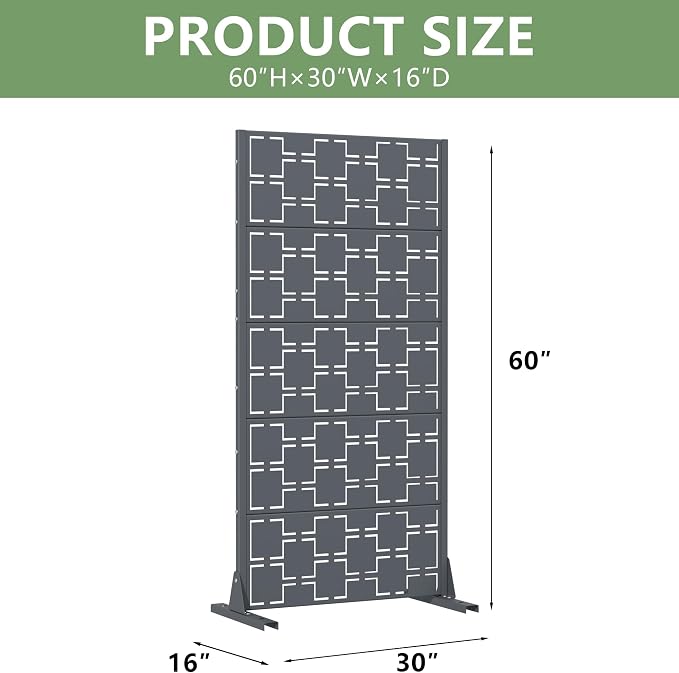 Casaphoria Metal Privacy Screen Outdoor, Darkgray-Square - Image 4