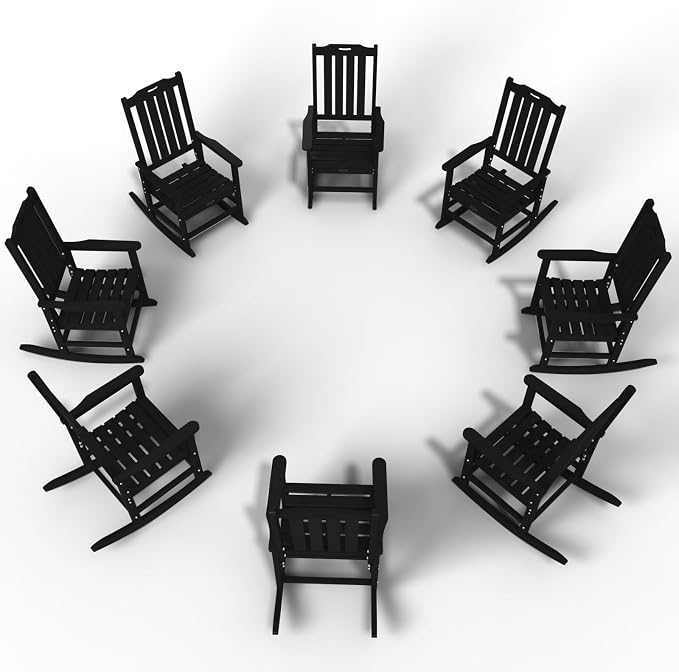 Oversized Rocking Chair Set of 8, Outdoor Rocking Chair by THOEOE