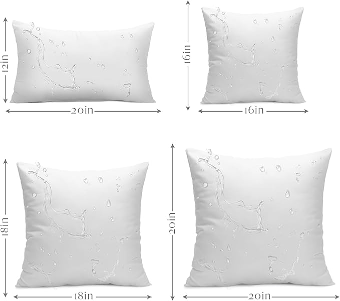 Ashler 20 x 20 Outdoor Pillows, Waterproof Inserts Set of 2 Throw Pillow Inserts - Image 9