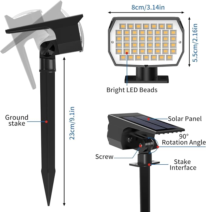 Solar Spot Lights Outdoor 6 Pack, Solar Landscape Spotlights Waterproof - Image 7