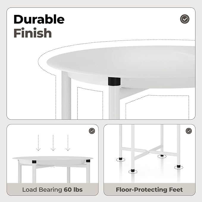 Bamworld White Plant Stand Indoor Small Plant Table - Image 6