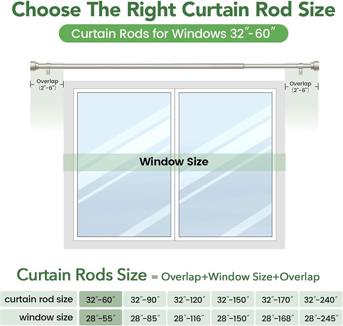 Time Forest Curtain Rods for Windows 28 to 48, 1 Inch Adjustable Heavy Duty - Image 7