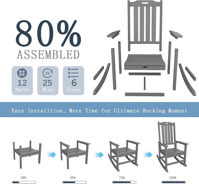 Oversized Rocking Chair, Outdoor Rocking Chair - Image 5
