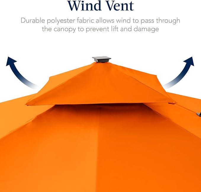 Best Choice Products 9x12ft LED Cantilever Patio Umbrella w/Base Included & - Image 7