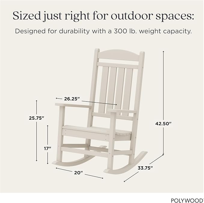 POLYWOOD Presidential Rocking Chair in Sand - Image 2