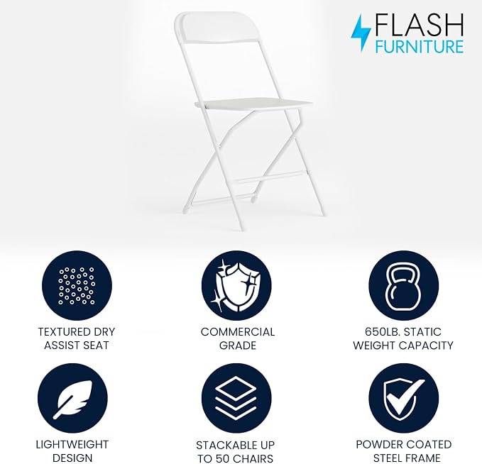 Flash Furniture Hercules Series Plastic Folding Chair - Image 3