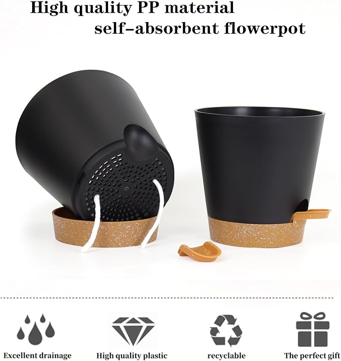 5 Pack 5 inch Self-Watering Pots, African Violets Planter - Image 8