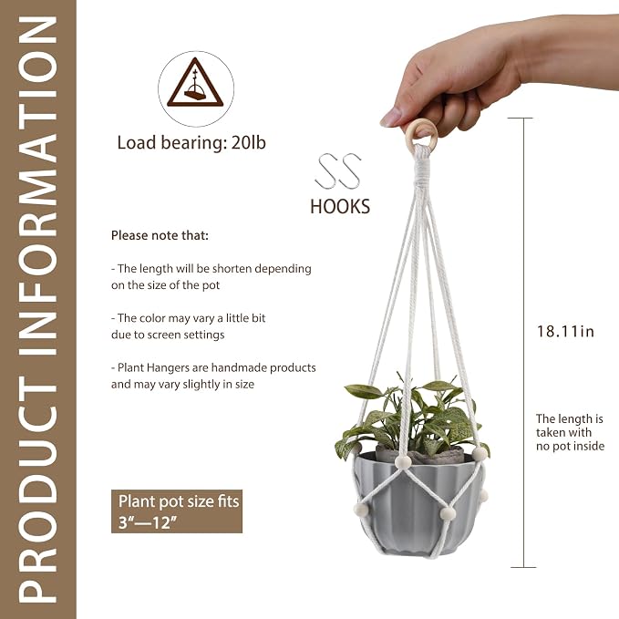 Artilady Hanging Planter for Indoor Plants Macrame Plant Hanger Large Hanging - Image 5