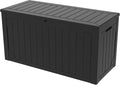 TARKARI 100 Gallon Lockable Resin Deck Box, Waterproof & UV-Resistant Outdoor by Home