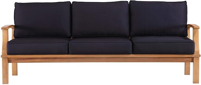 Modway EEI-4176-NAT-NAV Marina Patio Teak Sofa, Natural Navy - Image 6