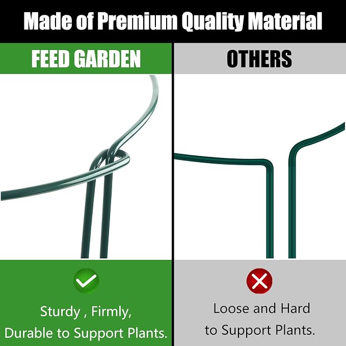FEED GARDEN 8 Pack Plant Support Stakes, Peony Cages and Supports, Metal Garden - Image 5