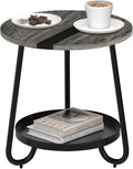 2 Tier Coffee Table in Living Room, Industrial Style Round Coffee Table by Mofain