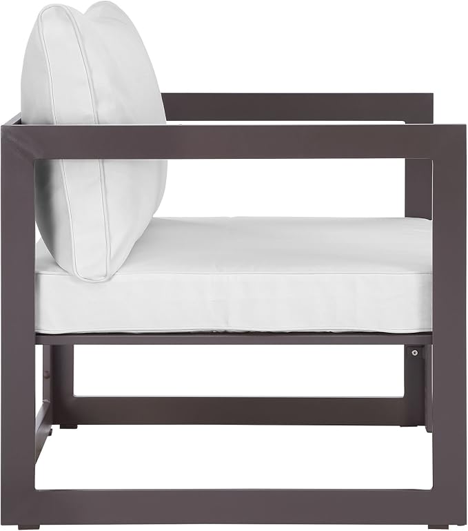 Modway EEI-1517 Fortuna Aluminum Outdoor Patio Armchair in Brown White - Image 2