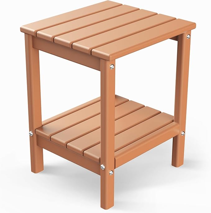 GREENVINES Adirondack-Outdoor-Side-Table | 14 x 13 Inches | HDPE Plastic | All by GreenVines