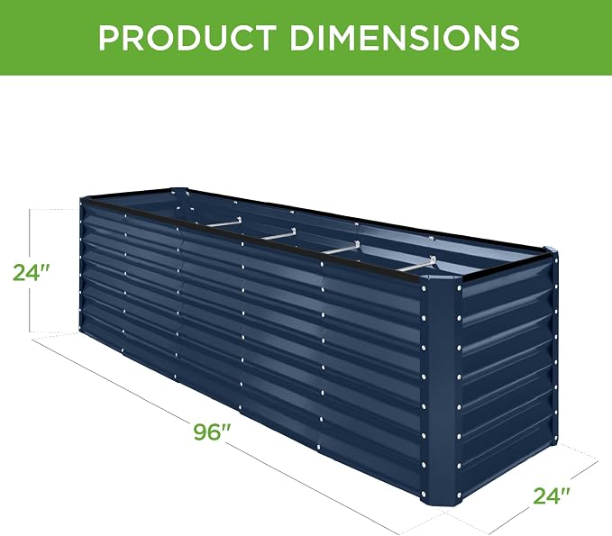 Best Choice Products 8x2x2ft Raised Outdoor Metal Garden Bed, Deep Root Box - Image 3