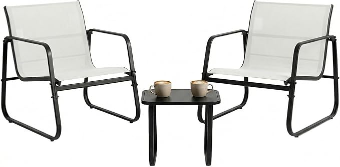 DUMOS 3 Piece Patio Furniture Set，Outdoor Patio Furniture Conversation Set by DumosLifestyle