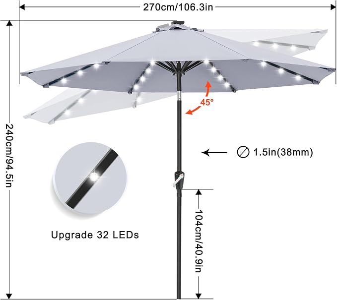 ABCCANOPY Durable Solar Led Patio Umbrellas - Image 4